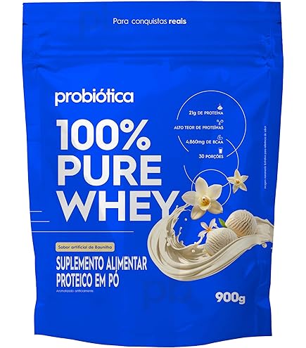 Probiótica 100% Pure Whey Nova Fórmula - 900G Refil Cookies and